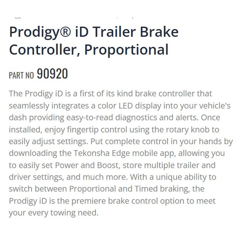 Prodigy ID Brake Control